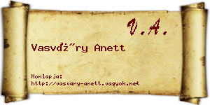 Vasváry Anett névjegykártya
